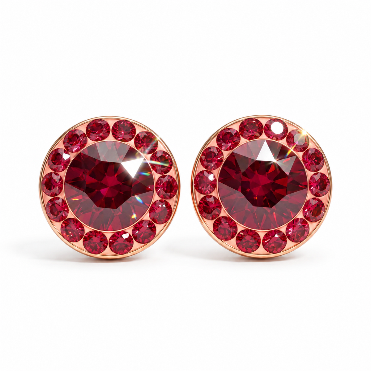 Mini Halo Round Stud with Crystals from Europe
