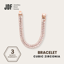 Angular Double-Row Bracelet with Cubic Zirconia, Crystal Bracelet, Rose Gold, Cubic Zirconia, Three-Month Warranty - Jewellery Direct Factory in alabaster background