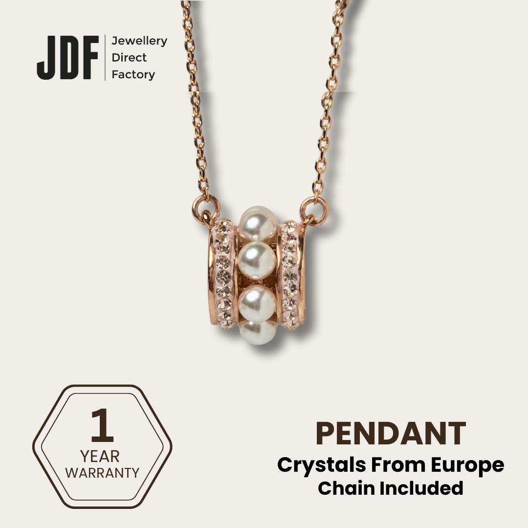 Eternity Baby Pearl Lulutong Necklace, Pearl Necklace, Rose Gold, One-Year Warranty - Jewellery Direct Factory in alabaster background