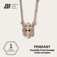 Eternity Baby Pearl Lulutong Necklace, Pearl Necklace, Rose Gold, One-Year Warranty - Jewellery Direct Factory in alabaster background