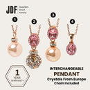 Premium Multi-Way Lollipop Pendant Set with Crystal From Europe, Crystal Pendant Set, Rose Gold, Crystal From Europe, One-Year Warranty - Jewellery Direct Factory in alabaster background