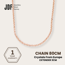Simple Opera Chain, Necklace, Rose Gold, One-Year Warranty - Jewellery Direct Factory in alabaster background