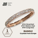 Sparkling European Crystal Bangle, Crystal Bangle, Rose Gold, Crystal From Europe, One-Year Warranty - Jewellery Direct Factory in alabaster background