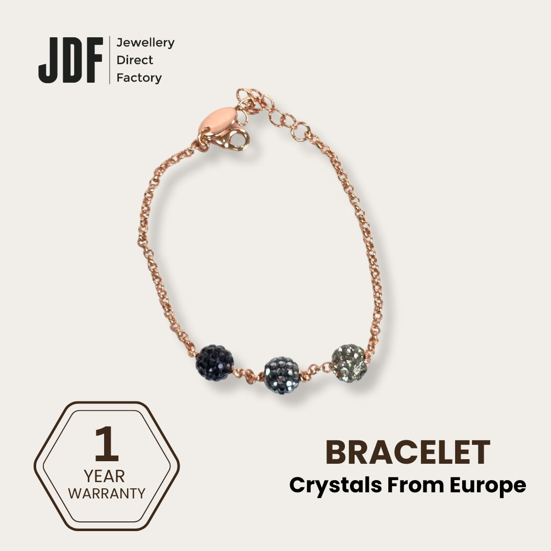 Triple-Flavor Lollipop Bracelet with Crystals From Europe, Crystal Bracelet, Rose Gold, Crystals From Europe, One-Year Warranty - Jewellery Direct Factory in alabaster background