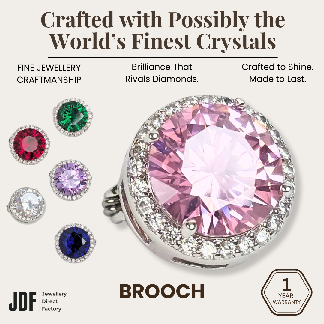 Round Brooch with Halo Design