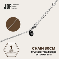 Simple Opera Chain, Necklace, Size Reference, One-Year Warranty - Jewellery Direct Factory in alabaster background