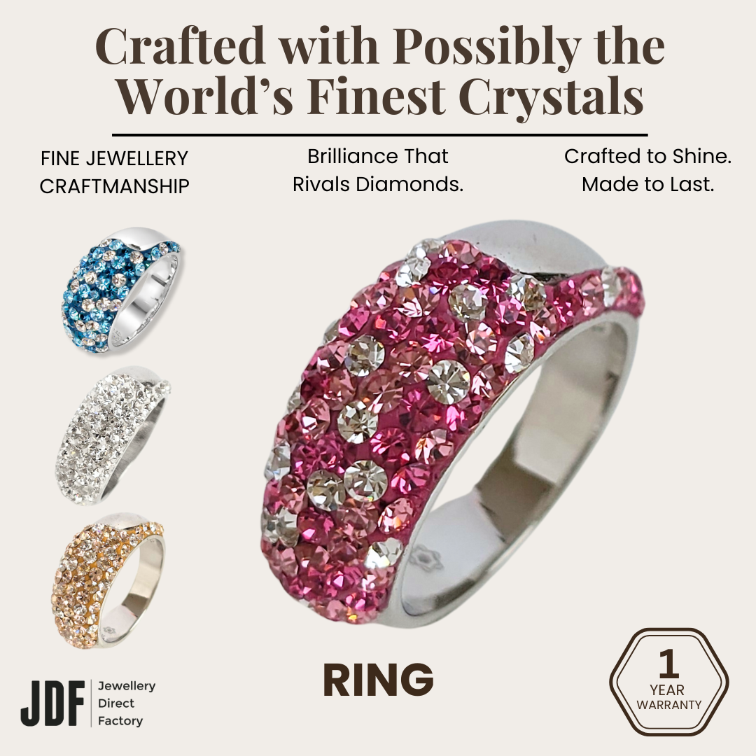 Slim Ring Embellished with Crystals from Europe