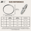 Sparkling European Crystal Bangle, Crystal Bangle, Size Reference, Crystal From Europe, One-Year Warranty - Jewellery Direct Factory in alabaster background