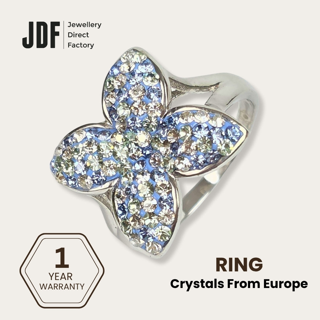 Queen Butterfly Ring with Crystals from Europe
