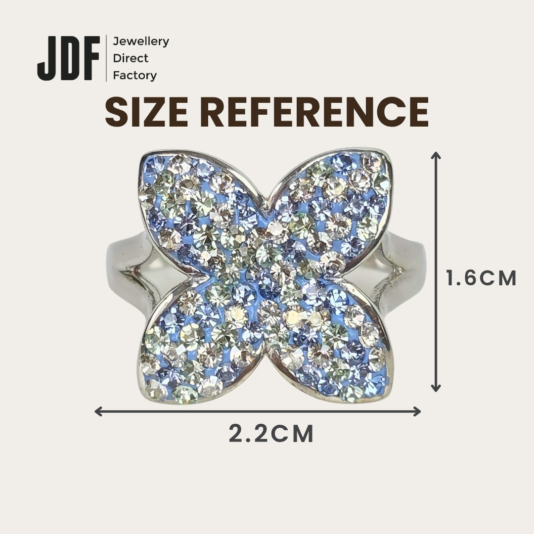 Queen Butterfly Ring with Crystals from Europe