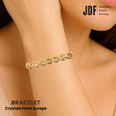 Tennis Bracelet 5mm with Crystal From Europe, Crystal Bracelet, Worn by Model, Crystal From Europe, One-Year Warranty - Jewellery Direct Factory in alabaster background