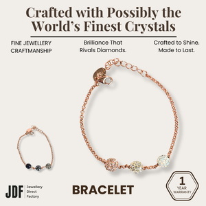 Triple-Flavor Lollipop Bracelet with Crystals From Europe, Crystal Bracelet, Rose Gold, Champagne, Crystals From Europe, One-Year Warranty - Jewellery Direct Factory in alabaster background