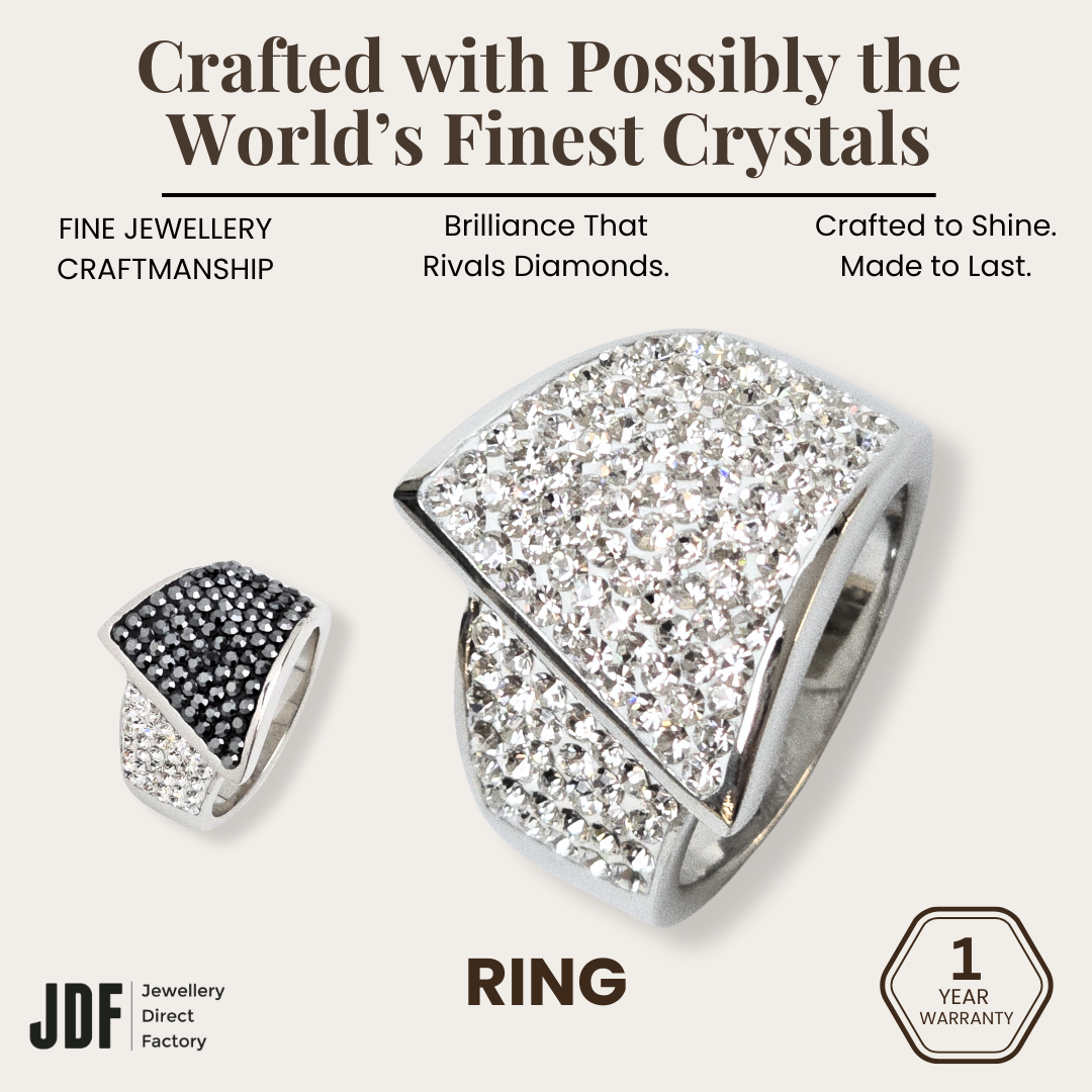 Unique Design Ring with Crystals from Europe