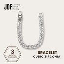 Angular Double-Row Bracelet with Cubic Zirconia, Crystal Bracelet, White, Cubic Zirconia, Three-Month Warranty - Jewellery Direct Factory in alabaster background