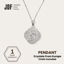 Blooming Rose Pendant with Crystal From Europe, Crystal Pendant, White, Crystal From Europe, One-Year Warranty - Jewellery Direct Factory in alabaster background