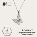Elegant Sparkle Butterfly Pendant, Pendant, White, Crystals from Europe, One-Year Warranty - Jewellery Direct Factory in alabaster background