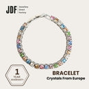 Tennis Bracelet 4mm with Crystal From Europe, Crystal Bracelet, White Gold, Crystal From Europe, One-Year Warranty - Jewellery Direct Factory in alabaster background