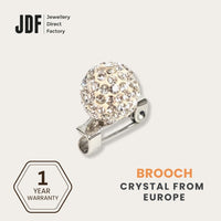Lollipop Brooch with Crystal From Europe, Brooch, White, Crystals from Europe, One-Year Warranty - Jewellery Direct Factory in alabaster background