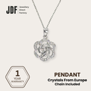 Rose Knot Pendant with Crystal From Europe, Crystal Pendant, White, Crystal From Europe, One-Year Warranty - Jewellery Direct Factory in alabaster background
