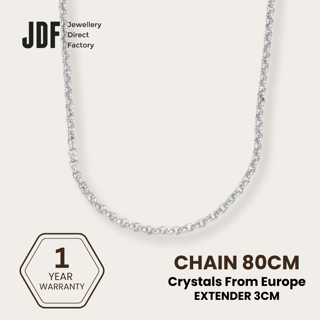 Simple Opera Chain, Necklace, White, One-Year Warranty - Jewellery Direct Factory in alabaster background