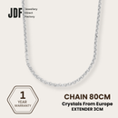 Simple Opera Chain, Necklace, White, One-Year Warranty - Jewellery Direct Factory in alabaster background