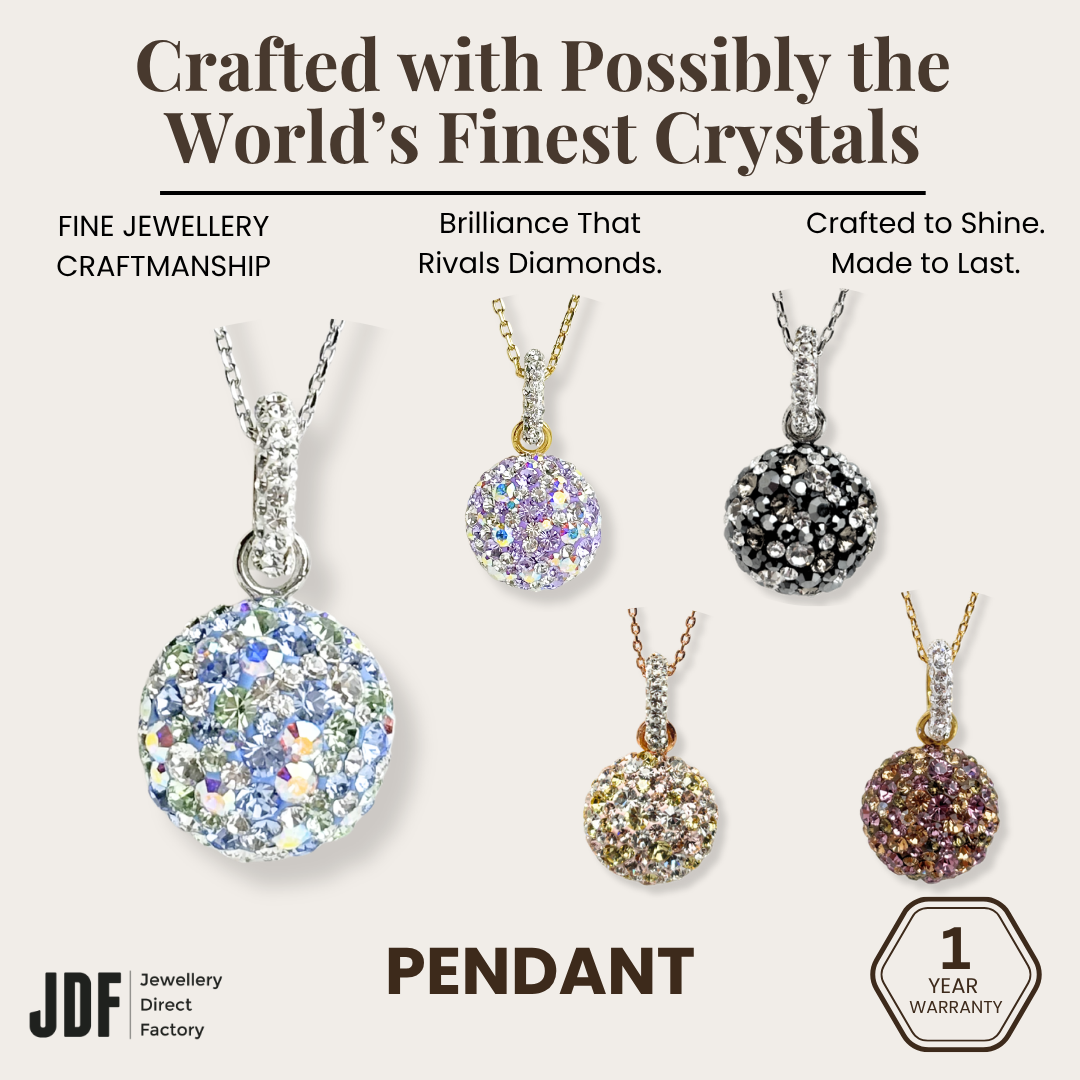 Elegant Dome Pendant with Crystals from Europe