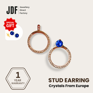 Earring Round Jacket with Crystal From Europe