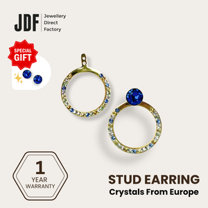 Earring Round Jacket with Crystal From Europe
