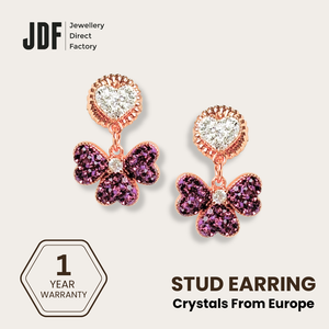 Clover Dangling Earring with Crystal From Europe