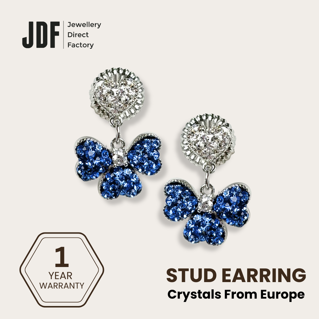 Clover Dangling Earring with Crystal From Europe