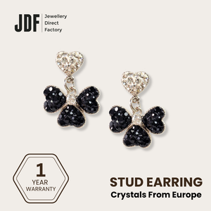 Clover Dangling Earring with Crystal From Europe