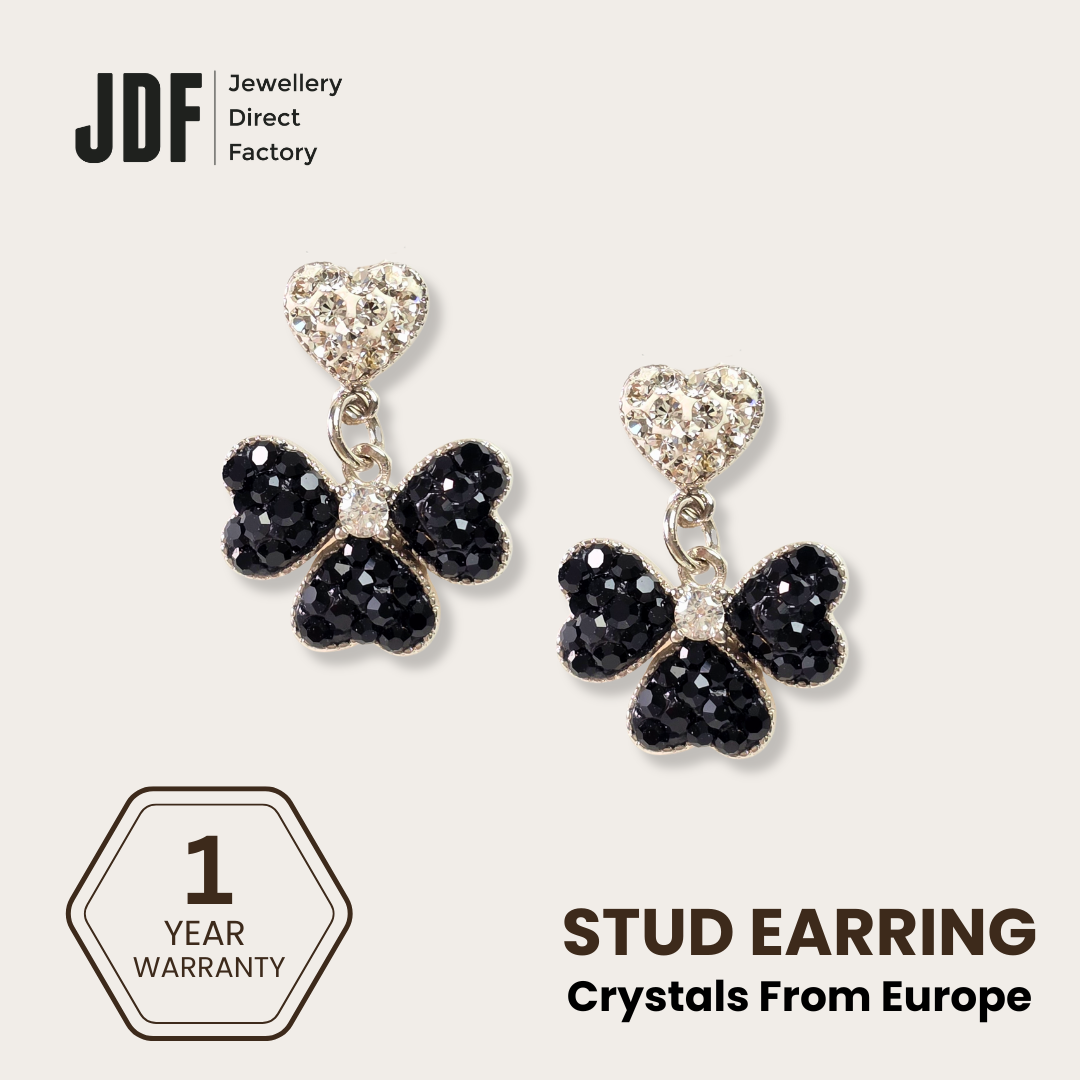 Clover Dangling Earring with Crystal From Europe
