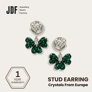 Clover Dangling Earring with Crystal From Europe