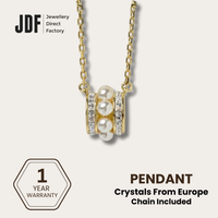 Eternity Baby Pearl Lulutong Necklace, Pearl Necklace, Yellow Gold, One-Year Warranty - Jewellery Direct Factory in alabaster background