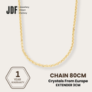 Simple Opera Chain, Necklace, Yellow Gold, One-Year Warranty - Jewellery Direct Factory in alabaster background
