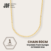 Simple Opera Chain, Necklace, Yellow Gold, One-Year Warranty - Jewellery Direct Factory in alabaster background