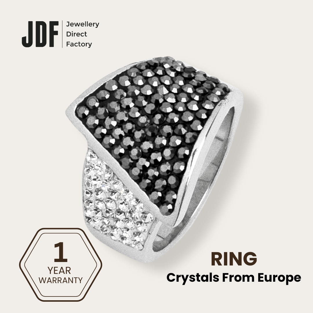 Unique Design Ring with Crystals from Europe