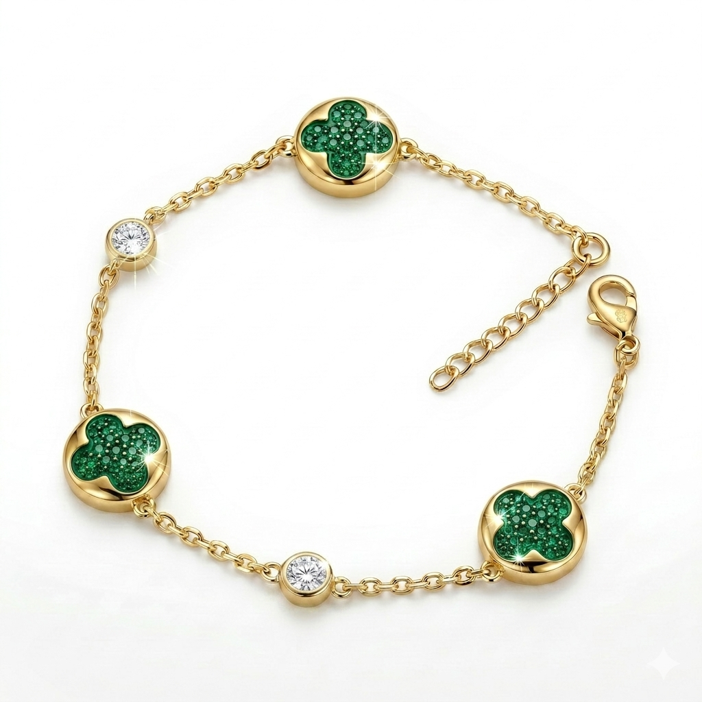 Planet Clover Bracelet with Crystal From Europe