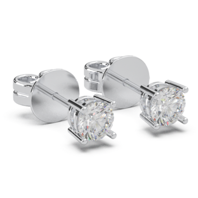 JDF 18K Gold Lab Diamond Stud Earrings, 0.6 carats per pair, 4.2mm brilliant round cut – timeless sparkle for everyday elegance.