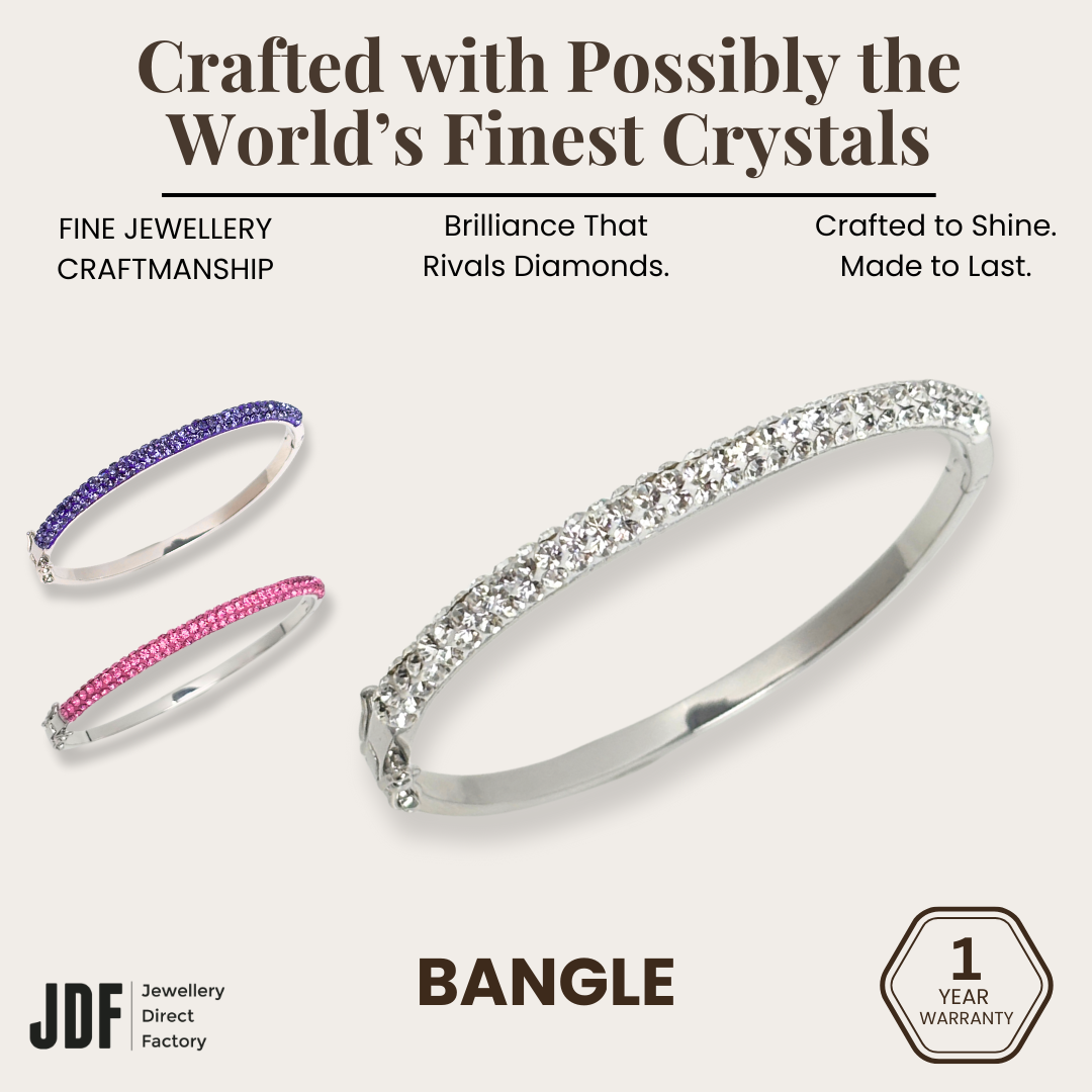Hinged Pave Bangle with Crystal From Europe