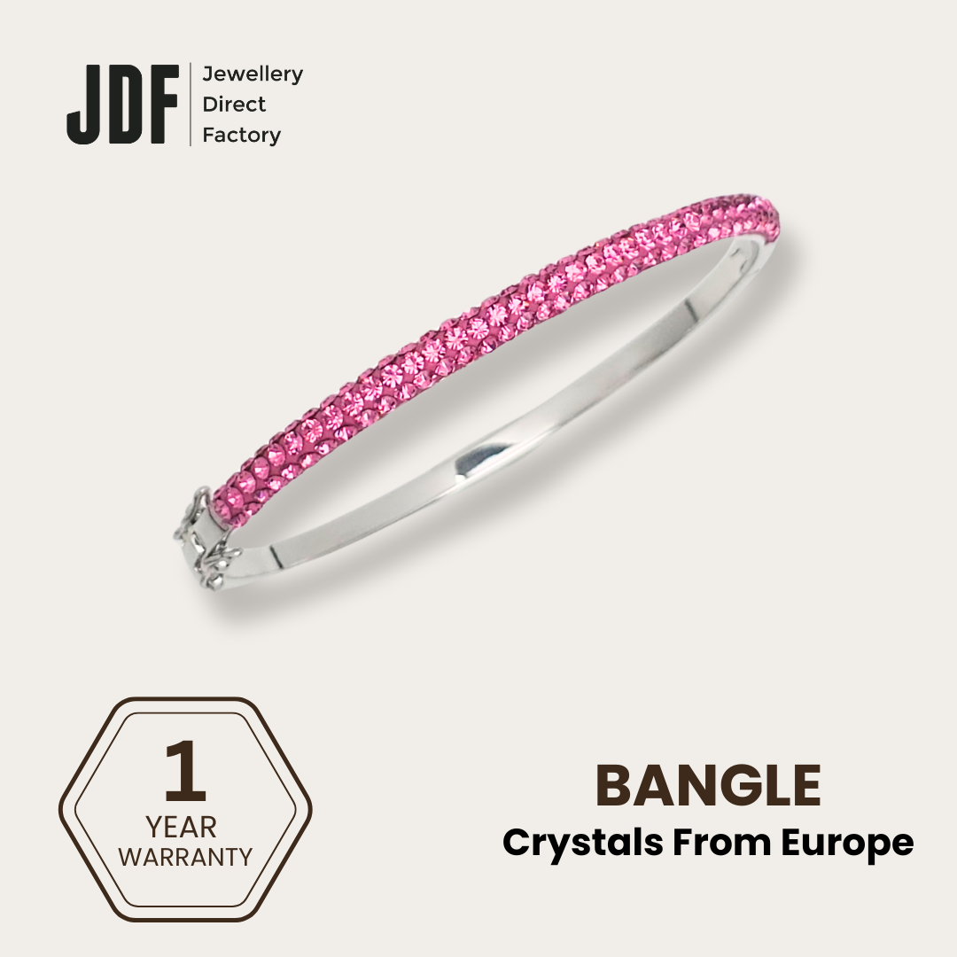 Hinged Pave Bangle with Crystal From Europe