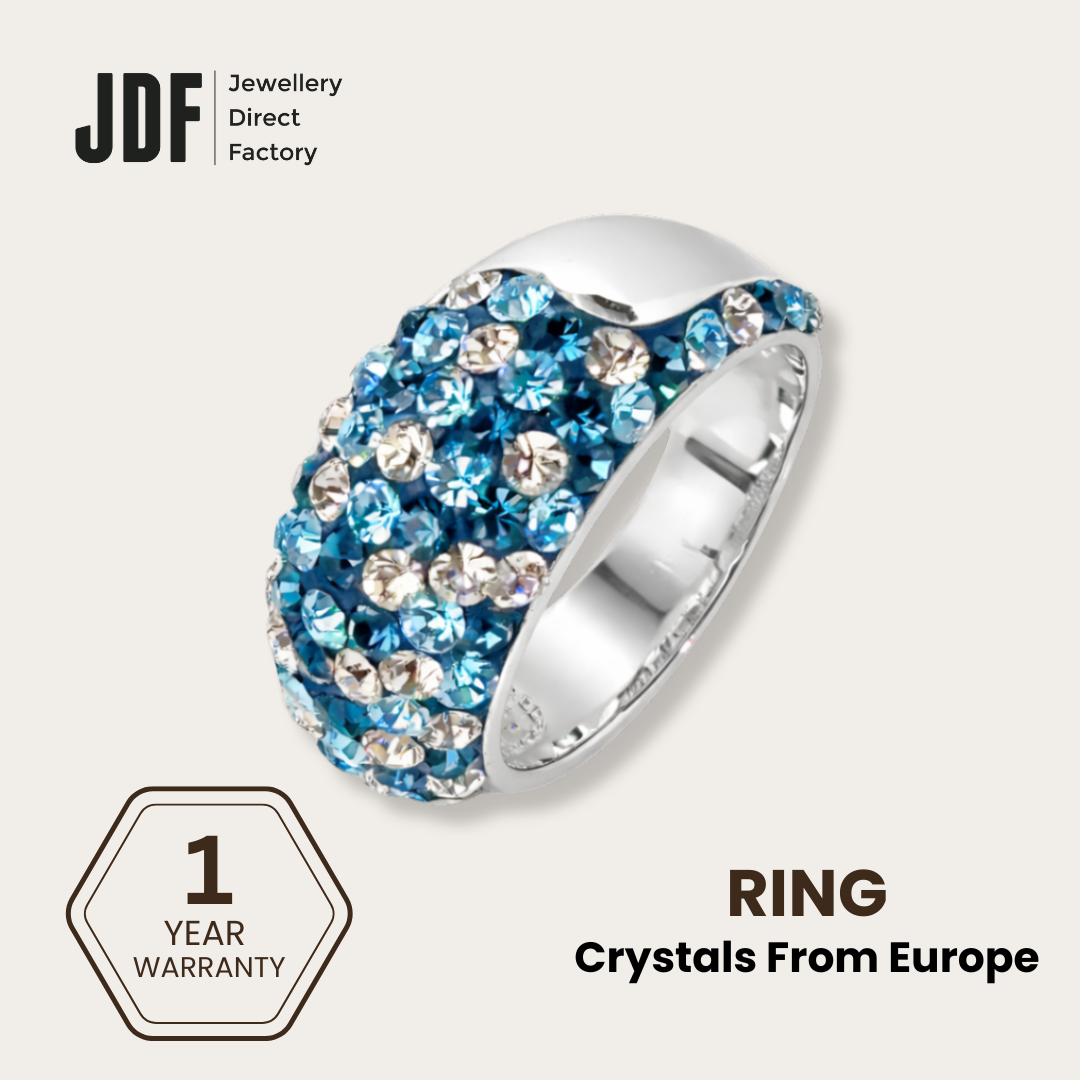 Slim Ring Embellished with Crystals from Europe