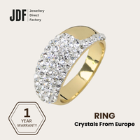 Slim Ring Embellished with Crystals from Europe