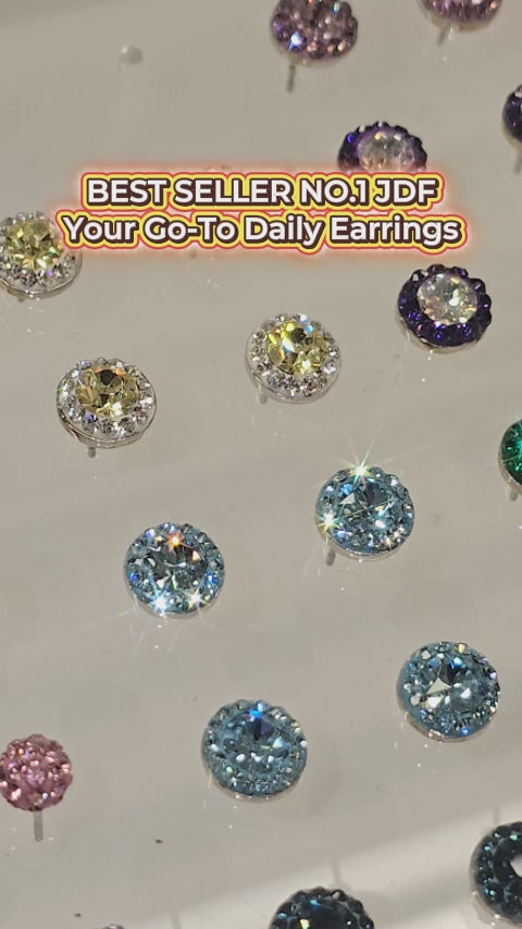 Mini Halo Round Stud with Crystals from Europe
