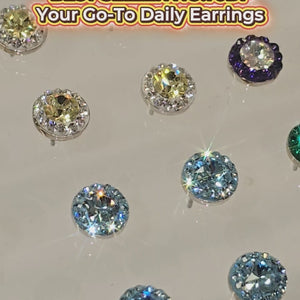 Mini Halo Round Stud with Crystals from Europe