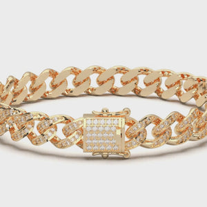Classic Dome Cuban Chain with Lab Diamonds