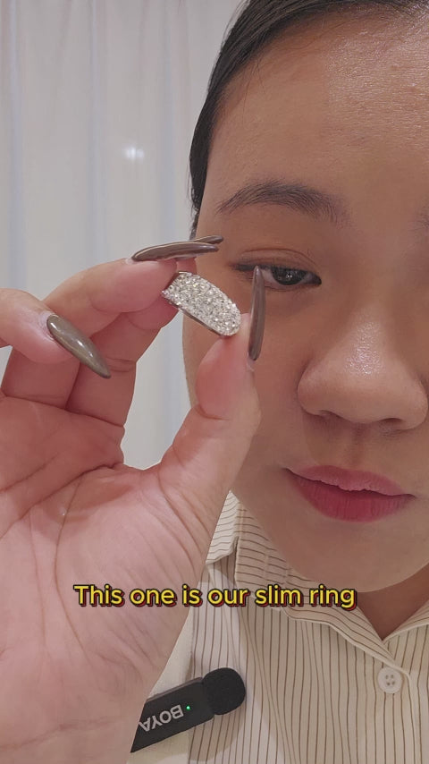 Slim Ring Embellished with Crystals from Europe