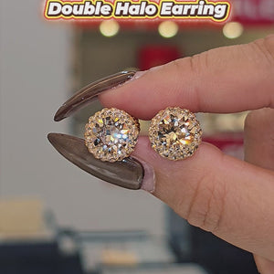 Double Halo Stud Earing with Crystals From Europe
