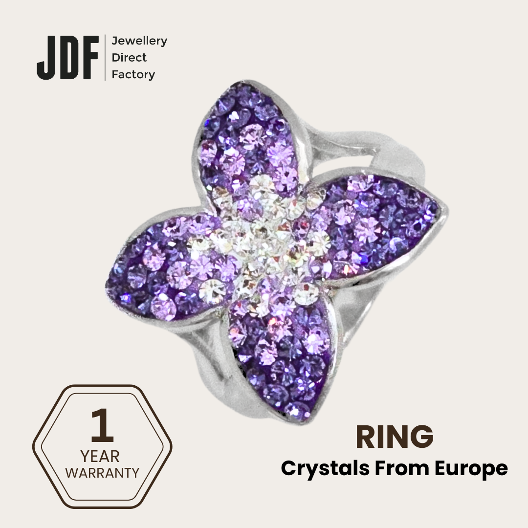 Queen Butterfly Ring with Crystals from Europe