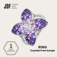 Queen Butterfly Ring with Crystals from Europe